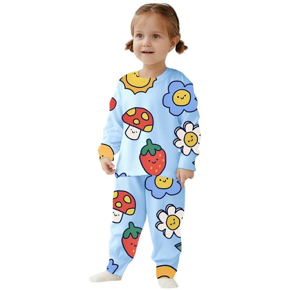 Gaexia Girls Summer Outfits,Winter Sets For Kids,Girls 2 Piece Pajama Set Cute Print Sleepwear Long Sleeve Top And Pants Matching Nightwear Outfit For Toddlers Kids Children