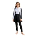 thumbnail image 1 of Gaexia Girls Swim Set Rash Guard Long Sleeve Zip Up Top with Matching Swim Bottoms Two Piece Bathing Suit UPF 50+ Outdoor Water Sports Set, 1 of 7