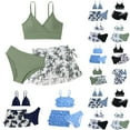 thumbnail image 1 of Gaexia Girls Swimsuit 3 Piece Bathing Suits Flounce Bikini Tankini Set Beach Swimwear with Cover Ups Skirt for 3-8 Years, 1 of 7