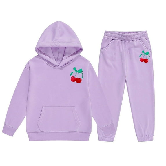 Gaexia Girls Thanksgiving Outfits Size 10-12 ,Girls Winter Hoodie and Joggers Set Stylish Print Comfy Casual Outfits for Toddler to Teen Warm Kids Clothes