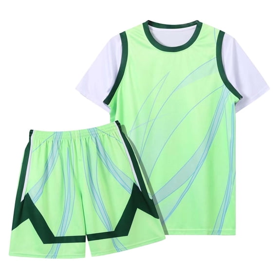Gaexia Girls Training Sports Teamwear Outfit Set For Casual Summer Play Breathable Blend Wicking Elastic Waistband Shorts Pockets Comfort