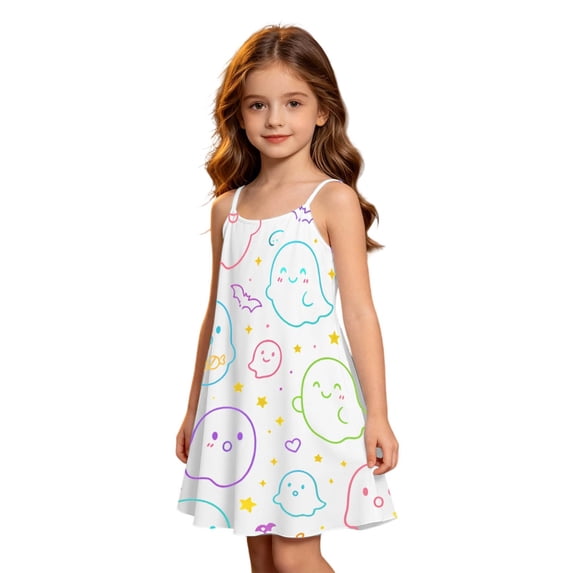 Gaexia Halloween Nightgowns,Soft Princess Pajama Dresses,Sleepwear Nightie,Sleeveless Nightdress Dress