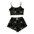 thumbnail image 1 of Gaexia Halloween Pajamas For Women Plus Size Short Set Halloween Print Shorts Lovely Lounge Homewear​ Cami Top Short Sets Black,L, 1 of 4