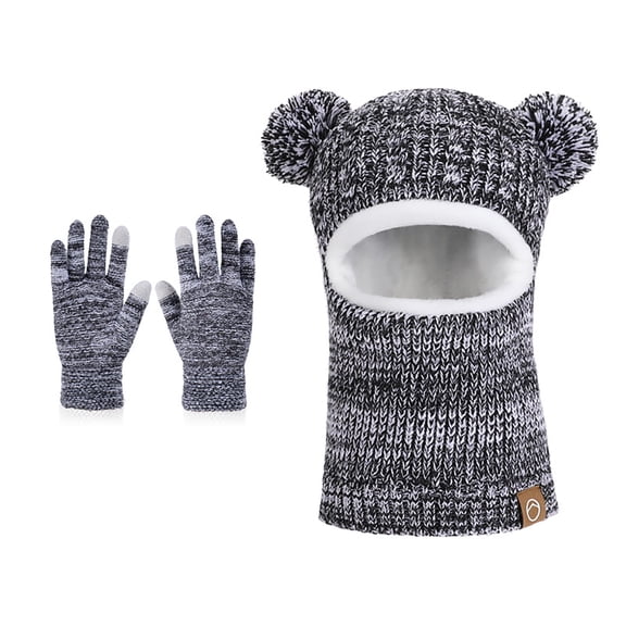 Gaexia Hats For Babies,Winter Thermal Knitted Lined Hat and Scarf Set for Toddler Boys Girls Cold Weather