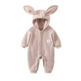 thumbnail image 1 of Gaexia Hooded Jumpsuit For Boys Cozy Winter Wear Soft Fabric Bodysuit Ideal Fall Season Outdoor ,Pink,0-3 Months, 1 of 3