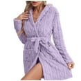 thumbnail image 1 of Gaexia Housecoats For Women Long Coral Bathrobe Cozy Home Wear Soft Long Sleeve Knee Length Gown for Relaxation, 1 of 3