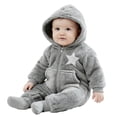 thumbnail image 1 of Gaexia Kid Girl Romper Bodysuit,Lined Baby Boys Bodysuit Jumpsuit With Attached Hood For And Toddler Winter Wear Cozy Outfit, 1 of 3