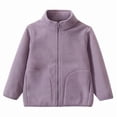 thumbnail image 1 of Gaexia Kids Solid Color Jacket With Stand Collar Zipper Front For School Wear Autumn Winter Warm Outerwear Top Boys Girls Youth, 1 of 4