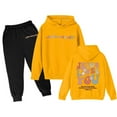 thumbnail image 1 of Gaexia Kids Sweatsuit Boys Sweatsuit Set Hooded Long Sleeve Sweatpant Jogger Set Printed Hoodie Sets 2 Pieces Boys Tracksuit Size 18 Back To School Clothes for Boys,Yellow,11-12 Years, 1 of 3