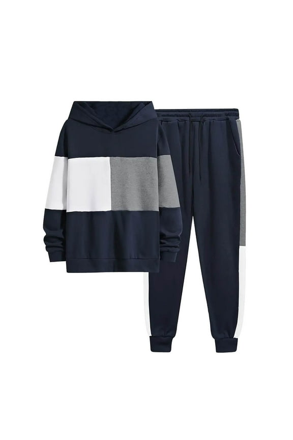 Kids Sweatsuit Sweatsuits for Boys Sweatshirt and Pants Warm Up Suit Regular Fit Hoodie Sets 2 Pieces Boys Tracksuit Set Size 18 Clothing Set,Navy,7-8 Years