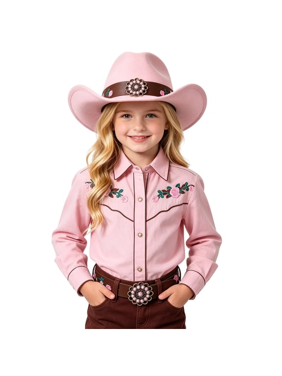 Kids Western Cowboy Hat Playful Farmhouse Style Outdoor Sun For Boys And Girls Cute Fashion Little Rancher Summer Cap
