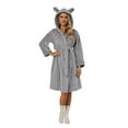 thumbnail image 1 of Gaexia Long Robes For Women Soft Flannel Hooded Bathrobe For Loungewear Home Spa Relaxation Garment Cozy Winter Wear, 1 of 6