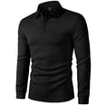 thumbnail image 1 of Gaexia Men's Button Down Long Sleeve Polo Shirt Casual Breathable Soft Fabric Stylish Versatile Daily Golf Polo, 1 of 5