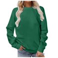thumbnail image 1 of Gaexia Oversized Sweatshirt for Women Cotton Sweatshirt Long Sleeve Pullover Soft Comfortable Casual Solid Top Loose Fit Warm Wear,Green,XL, 1 of 4