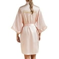 thumbnail image 1 of Gaexia Robe For Women Elegant Embroidered Satin Kimono Robe for Wedding Party Bridesmaid Bridal Getting Ready Attire, 1 of 7