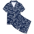 thumbnail image 1 of Gaexia Satin Pajama Set Spring Summer Fall Cute Ocean Animal Print Sleepwear Soft Breathable Loungewear Pajama Set, 1 of 4