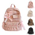 thumbnail image 1 of Gaexia School Bag,Versatile Bowknot Backpack, Lightweight Casual Patchwork Daypack for Students School Travel Commute, Bow Backpack, 1 of 7