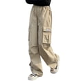thumbnail image 1 of Gaexia School Uniform Girls Cargo Pants Summer Lightweight Casual Outdoor Play School Elastic Waist With Pockets Comfortable Breathable Loose Fit Toddler To, 1 of 4