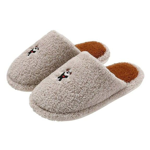 Gaexia On Slippers for Women,Comfortable Homewear Cute Cartoon Puppy Winter Slippers Couple's Style Warm Indoor Slippers for,Funny Slippers
