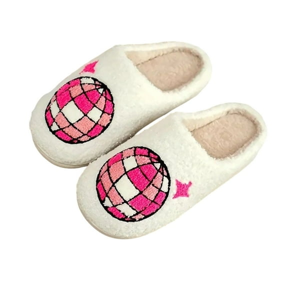 Gaexia On Slippers for Women,Fuzzy Slippers Indoor Outdoor Comfortable Soft Sole Home Shoes With Floral Design for Ladies and Couples,Outdoor Slippers