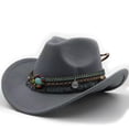 thumbnail image 1 of Gaexia Stylish Kids Fedora Hat Boater Cap With Brim Classic British Children Boys Girls Western Cowboy Party Suitable 4 12 Years, 1 of 2
