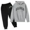 thumbnail image 1 of Gaexia Sweat Suits for Boys Sweatsuits for Boys Sweatshirt and Sweatpant Soccer Outfit Loose Fit Hoodie Sets 2 Pieces Boys Tracksuit 10-12 Back To School,Dark Gray,12-13 Years, 1 of 2