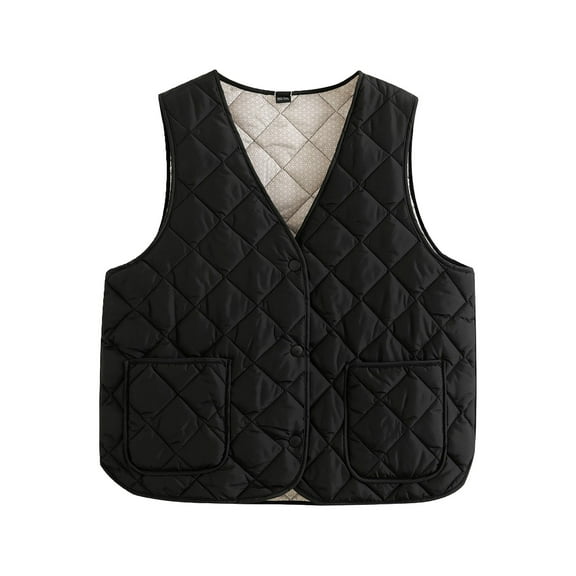 Gaexia Sweater Vest Women,Thickened Down Vest for Women Warmth and Comfortable Padded Design Lightweight Insulation Layer for