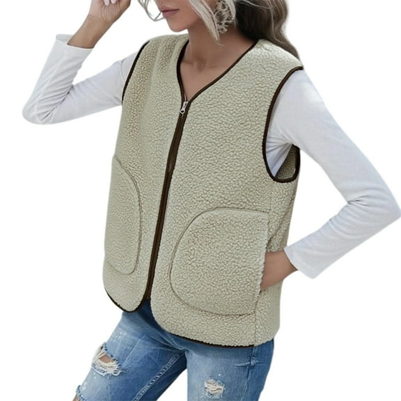 Gaexia Sweater Vest Women,Unisex Winter Vest Double Warm Sleeveless Jacket for All Season Versatile Layering Gilet Outerwear