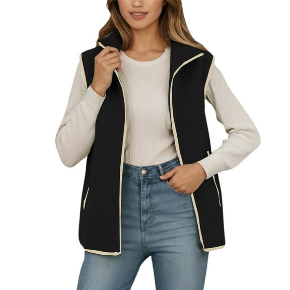 Gaexia Sweater Vest Women,Winter Thermal Reversible Vest Heavyweight Warm Lined Outerwear Jacket Alternative Core Insulation Activewear