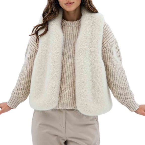 Gaexia Sweater Vest Women,Winter Warm Quilted Shearling Vest Stand Collar Outerwear Cozy Layering Piece for Fall Casual Street Style Fashion Apparel Garment