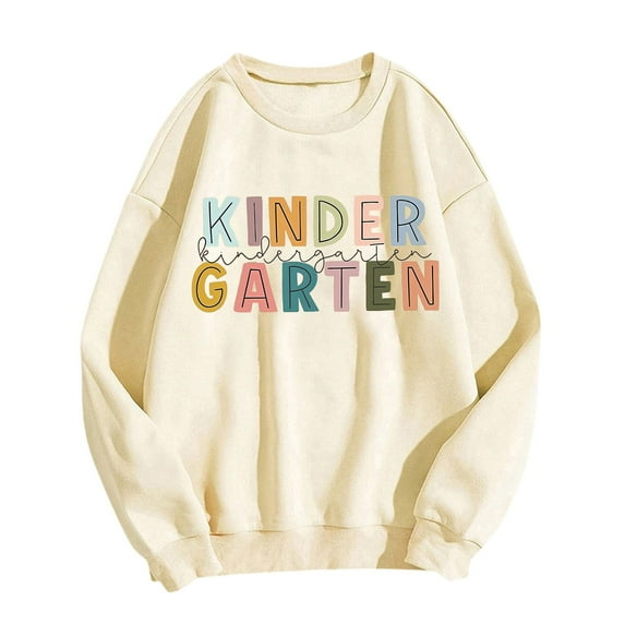 Gaexia Sweatshirt for Women Teacher Sweatshirt We Back Pullover Casual Drop Shoulder Comfortable Soft Sweatshirt Back To School,Yellow,L