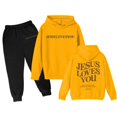 thumbnail image 1 of Gaexia Sweatsuits for Boys Boys Sweat Suit Hoodies and Joggers Pants Set Soccer Outfit Loose Fit Hoodie Sets 2 Pieces Boys Tracksuit Back To School Clothes for Boys,Yellow,7-8 Years, 1 of 2