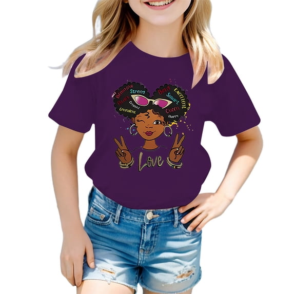 Gaexia T-Shirt for Girls Boys Casual Print Short Sleeve Crew Neck Soft Top Everyday Back to School Summer Tee Shirt