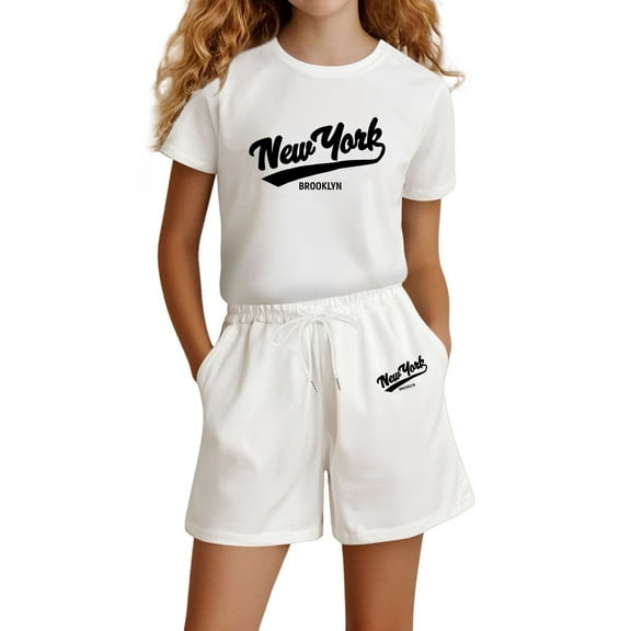 Gaexia Toddler Baby Girls Summer Outfits Solid Color Sleeveless Top Clothes Cotton Outfits Short T-Shirt Shorts Set Two Piece Set Toddler Girls