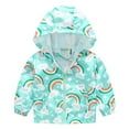 thumbnail image 1 of Gaexia Toddler Boy Jacket With Hood ,Boys Windproof Hooded Jacket Autumn Zipper Coat for Toddlers Kids Outdoor Print Jacket Warm Comfortable Lightweight, 1 of 8