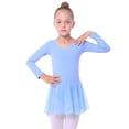 thumbnail image 1 of Gaexia Toddler Girl Turkey Dress,Girls Long Sleeve Ballet Dress Dance Leotard Tutu Outfit For Toddler Kids Performance Practice Soft Stretchy Comfortable,Blue,4-5 Years, 1 of 7