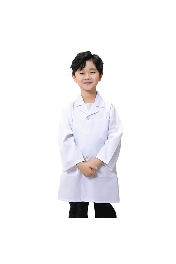 Toddler Sweatshirt Jacket ,Children Doctor Coat Science Lab Clothes for Kindergarten Primary School Students Role Play White Kids Jacket
