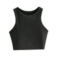 thumbnail image 1 of Gaexia Versatile Girls Sleeveless Cropped Double Layer Neckline Soft Tank Top Underwear Everyday Breathable Stretchy Comfortable Lightweight Basic Casual Lined Inner Wear, 1 of 3