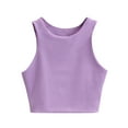 thumbnail image 1 of Gaexia Versatile Girls Sleeveless Cropped Double Layer Neckline Soft Tank Top Underwear Everyday Breathable Stretchy Comfortable Lightweight Basic Casual Lined Inner Wear, 1 of 6