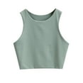 thumbnail image 1 of Gaexia Versatile Girls Sleeveless Cropped Double Layer Neckline Soft Tank Top Underwear Everyday Breathable Stretchy Comfortable Lightweight Basic Casual Lined Inner Wear, 1 of 3