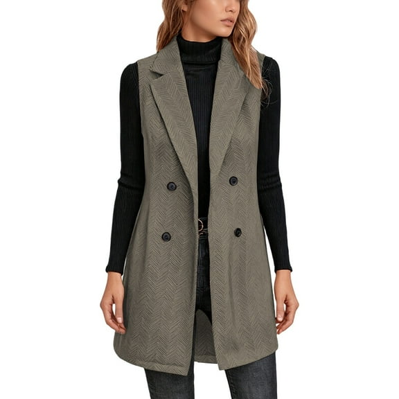 Gaexia Vest Tops for Women,Solid Sleeveless Outerwear Garment for Women Modern Layering Style and Everyday Wear