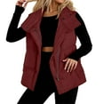 thumbnail image 1 of Gaexia Vest Tops for Women,Women Sleeveless Padded Jacket Solid Color Lapel Vest Outerwear for Autumn Winter Season Lightweight Warm Fashion, 1 of 5