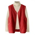 thumbnail image 1 of Gaexia Vest for Women Trendy,Shearling Vest Outerwear Coat Casual Winter Warm Lined Sleeveless Jacket Fashion Alternative Stand Collar Button Front Pockets, 1 of 5