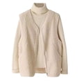 thumbnail image 1 of Gaexia Vest for Women Winter,Shearling Vest Outerwear Coat Casual Winter Warm Lined Sleeveless Jacket Fashion Alternative Stand Collar Button Front Pockets, 1 of 7