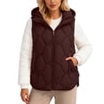 thumbnail image 1 of Gaexia Vest for Women 2025,Lightweight Thermal Quilted Hooded Vest Sleeveless Coat Loose Fit Gilet for Autumn Winter Seasons, 1 of 5