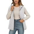 thumbnail image 1 of Gaexia Vest for Women ,Winter Lightweight Quilted Hooded Vest Warm Thin Padded Sleeveless Jacket Cozy Soft Lined Casual Fall Fashion Outerwear, 1 of 6