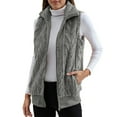 thumbnail image 1 of Gaexia Vest for Women Lightweight,Women Stand Collar Vest Outerwear Sleeveless Open Front Cardigan Cozy Layering Piece for Casual Fall Winter Fashion, 1 of 4