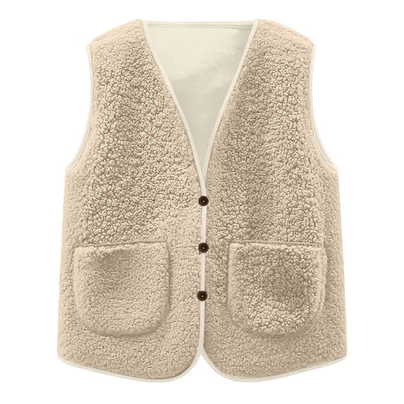 Gaexia Vest for Women,Lined Outdoor Vest Jacket With Lapel Button Front Design and Multiple Pockets for Cold Weather