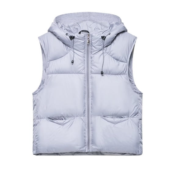 Gaexia Vest for Women,Loose Fit Casual Hooded Vest Coat Lightweight Warm Sleeveless Outerwear for Women Autumn Winter Wear