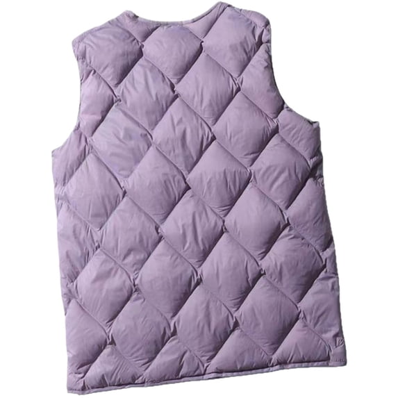 Gaexia Vest for Women Plus Size,Lightweight Quilted Down Vest Packable Gilet With Geometric Design for Outdoor Travel and Casual Wear